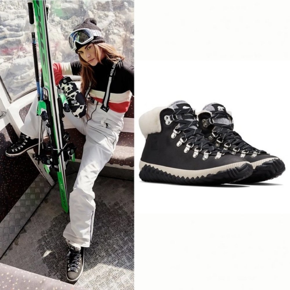 Sorel Out N About Conquest Waterproof Suede Boot Black - Picture 4 of 14